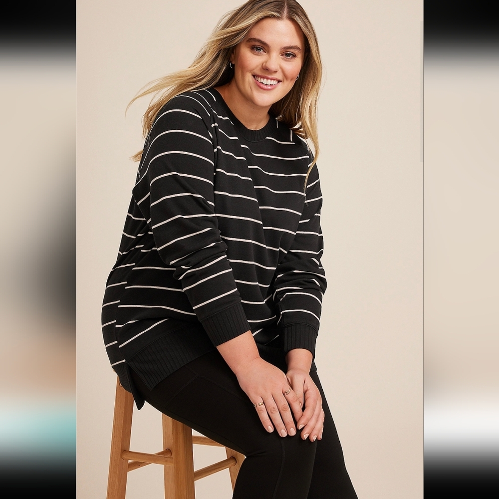 Maurices Willowsoft Striped Sweatshirt- XL